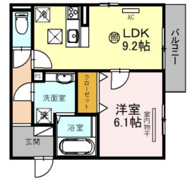 The Cross 301|神戸市兵庫区芦原通(JR山陽本線兵庫駅)のアパート間取 The Cross 301|神戸市兵庫区芦原通(JR山陽本線兵庫駅)のアパート間取