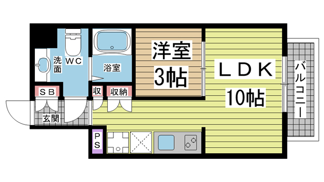 BUCCI KOBE MOTOMACHI 801|神戸市中央区元町通(JR東海道本線(近畿)元町駅)のマンション間取 BUCCI KOBE MOTOMACHI 801|神戸市中央区元町通(JR東海道本線(近畿)元町駅)のマンション間取