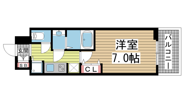 ラヴ神戸三宮 1313|神戸市中央区浜辺通(JR東海道本線(近畿)三ノ宮駅)のマンション間取 ラヴ神戸三宮 1313|神戸市中央区浜辺通(JR東海道本線(近畿)三ノ宮駅)のマンション間取