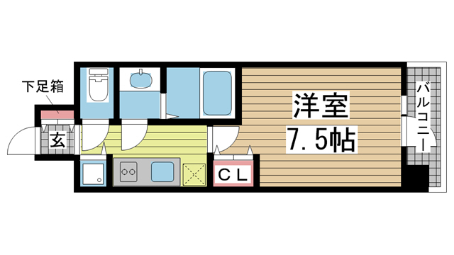 アドバンス三宮グルーブ 1003|神戸市中央区東雲通(阪急神戸線春日野道駅)のマンション間取 アドバンス三宮グルーブ 1003|神戸市中央区東雲通(阪急神戸線春日野道駅)のマンション間取
