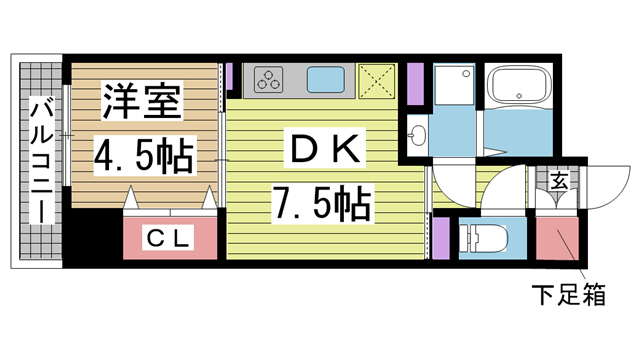 神戸市中央区海岸通の賃貸物件間取画像