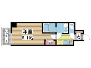 ファーストステージ神戸ハーバーランド 804|神戸市中央区古湊通(JR東海道本線(近畿)神戸駅)のマンション間取 ファーストステージ神戸ハーバーランド 804|神戸市中央区古湊通(JR東海道本線(近畿)神戸駅)のマンション間取