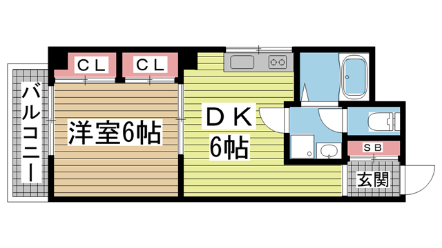サンハイツ元町 401|神戸市中央区北長狭通(JR東海道本線(近畿)元町駅)のマンション間取 サンハイツ元町 401|神戸市中央区北長狭通(JR東海道本線(近畿)元町駅)のマンション間取