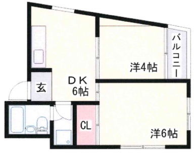 神戸市中央区花隈町の賃貸物件間取画像