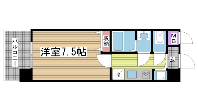 KDXレジデンス三宮 1106|神戸市中央区二宮町(JR東海道本線(近畿)三ノ宮駅)のマンション間取 KDXレジデンス三宮 1106|神戸市中央区二宮町(JR東海道本線(近畿)三ノ宮駅)のマンション間取