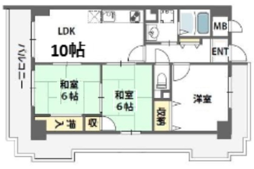 神戸市兵庫区駅南通の賃貸物件間取画像
