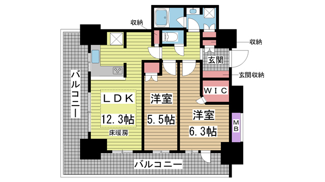 神戸市中央区栄町通の賃貸物件間取画像