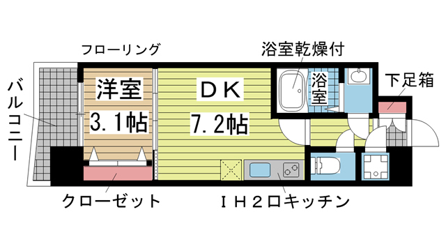 セレニテ神戸ミラクノール 205|神戸市兵庫区荒田町(JR東海道本線(近畿)神戸駅)のマンション間取 セレニテ神戸ミラクノール 205|神戸市兵庫区荒田町(JR東海道本線(近畿)神戸駅)のマンション間取