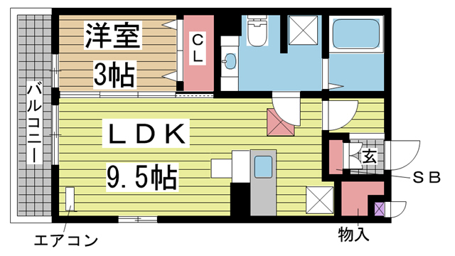 神戸市北区谷上西町の賃貸物件間取画像