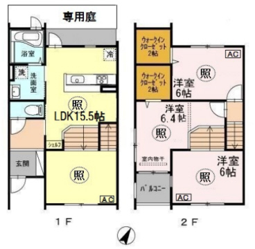 神戸市東灘区岡本の賃貸物件間取画像