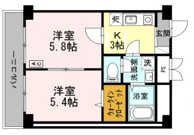 クレール久保 305|神戸市北区谷上西町(神戸地下鉄北神線谷上駅)のアパート間取 クレール久保 305|神戸市北区谷上西町(神戸地下鉄北神線谷上駅)のアパート間取