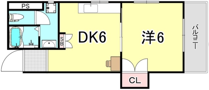 フジテラス春日野道 302|神戸市中央区八雲通(阪神本線春日野道駅)のマンション間取 フジテラス春日野道 302|神戸市中央区八雲通(阪神本線春日野道駅)のマンション間取