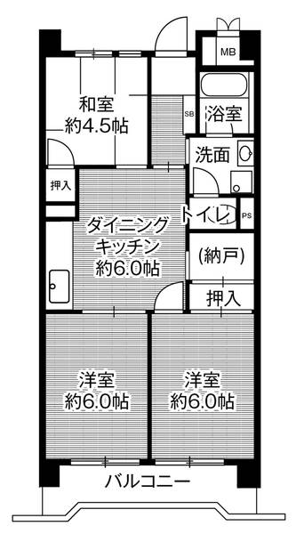 神戸市中央区港島中町の賃貸物件間取画像