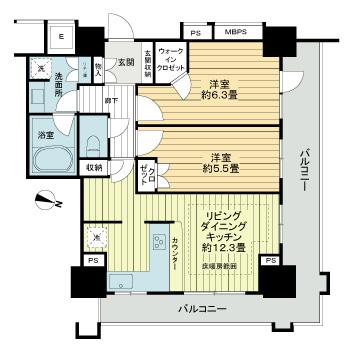 神戸市中央区栄町通の賃貸物件間取画像