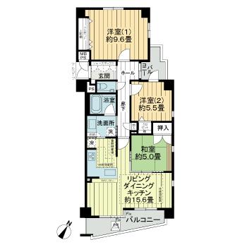 神戸市東灘区田中町の賃貸物件間取画像