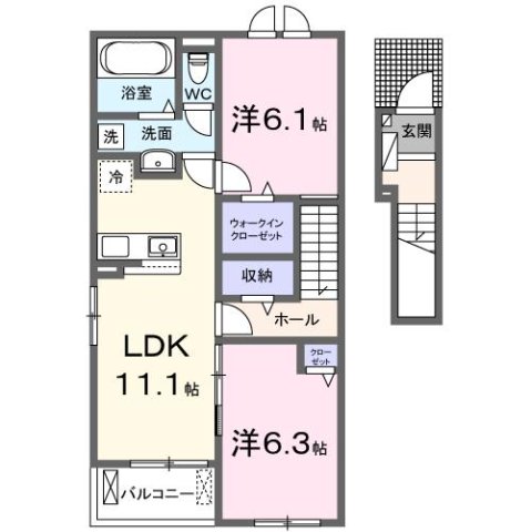 神戸市西区長畑町の賃貸物件間取画像