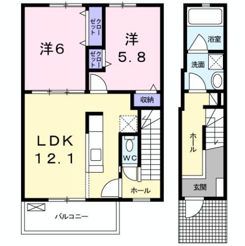 神戸市西区玉津町出合の賃貸物件間取画像