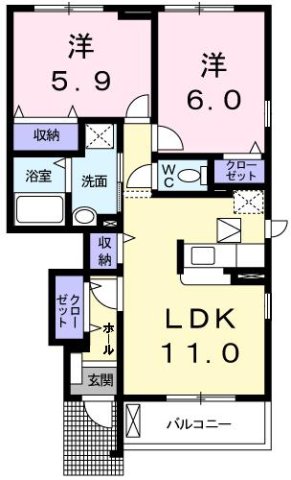 神戸市西区玉津町出合の賃貸物件間取画像