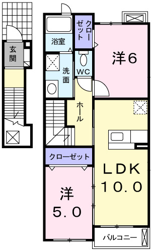 神戸市西区玉津町新方の賃貸物件間取画像