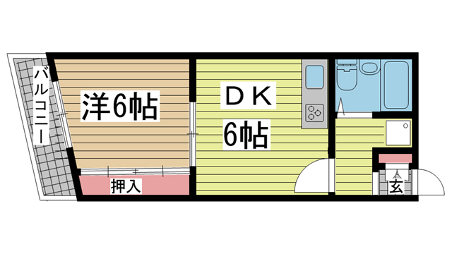 グランディア花隈駅前 602|神戸市中央区北長狭通(JR東海道本線(近畿)元町駅)のマンション間取 グランディア花隈駅前 602|神戸市中央区北長狭通(JR東海道本線(近畿)元町駅)のマンション間取