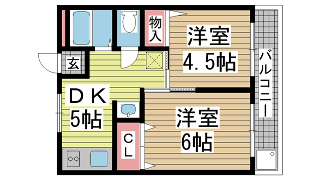 神戸市中央区二宮町の賃貸物件間取画像