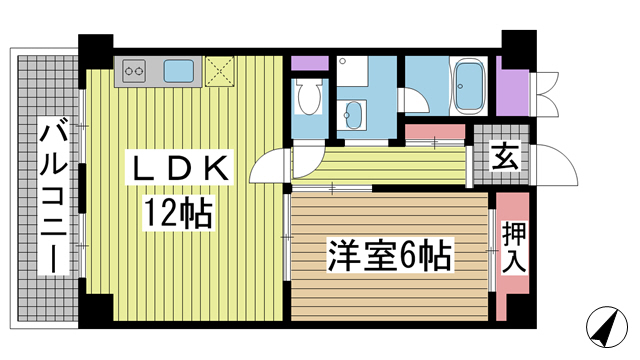 セルフィーユ諏訪山 102|神戸市中央区中山手通(JR東海道本線(近畿)元町駅)のマンション間取 セルフィーユ諏訪山 102|神戸市中央区中山手通(JR東海道本線(近畿)元町駅)のマンション間取