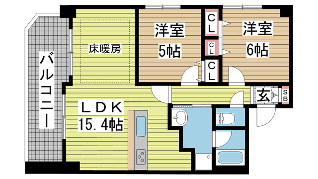 神戸市兵庫区湊町の賃貸物件間取画像