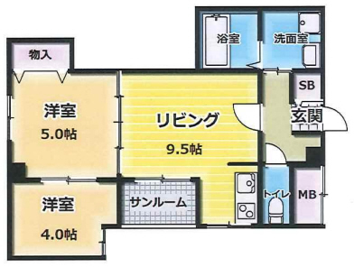 神戸市兵庫区下沢通の賃貸物件間取画像