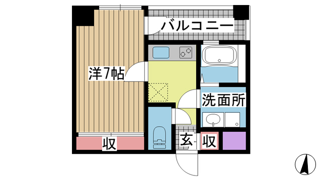 プロシード神戸元町 1301|神戸市中央区栄町通(JR東海道本線(近畿)元町駅)のマンション間取 プロシード神戸元町 1301|神戸市中央区栄町通(JR東海道本線(近畿)元町駅)のマンション間取
