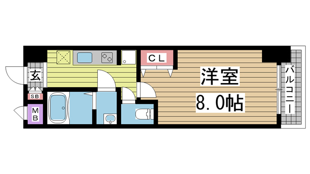 プロシード神戸元町 1104|神戸市中央区栄町通(JR東海道本線(近畿)元町駅)のマンション間取 プロシード神戸元町 1104|神戸市中央区栄町通(JR東海道本線(近畿)元町駅)のマンション間取