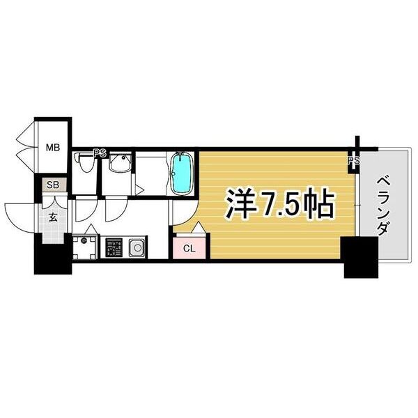 神戸市兵庫区七宮町の賃貸物件間取画像