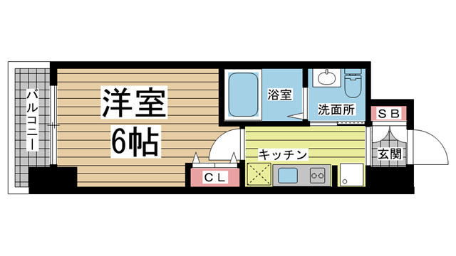 神戸市兵庫区西柳原町の賃貸物件間取画像