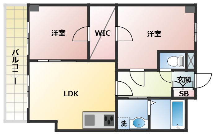 神戸市兵庫区下沢通の賃貸物件間取画像