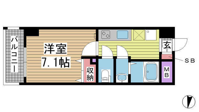 アドバンス三宮Ⅵクレスト 801|神戸市中央区八雲通(JR東海道本線(近畿)三ノ宮駅)のマンション間取 アドバンス三宮Ⅵクレスト 801|神戸市中央区八雲通(JR東海道本線(近畿)三ノ宮駅)のマンション間取