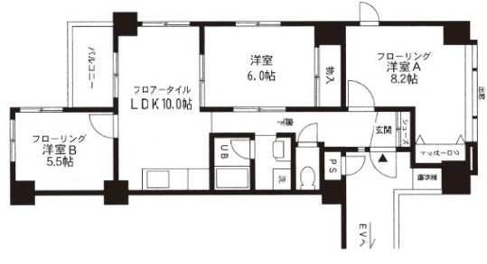 エクセレンス御影 601|神戸市東灘区御影(阪急神戸線御影駅)のマンション間取 エクセレンス御影 601|神戸市東灘区御影(阪急神戸線御影駅)のマンション間取