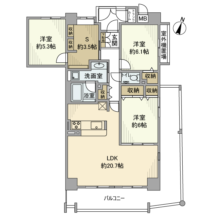神戸市灘区桜口町の賃貸物件間取画像