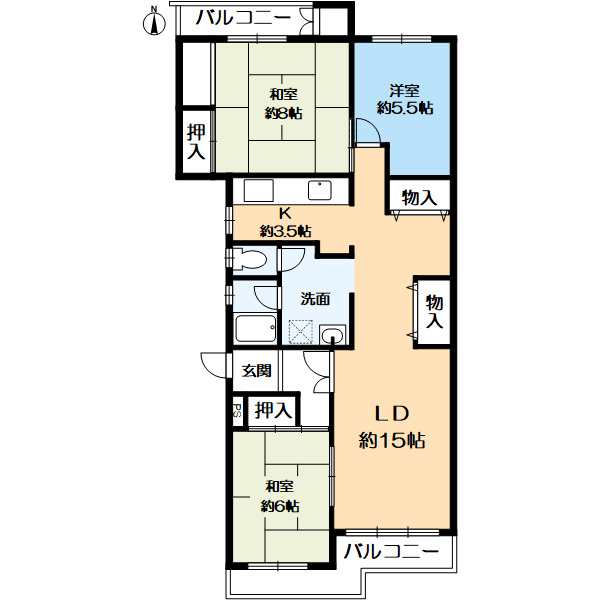 中落合第2住宅 480号棟 405|神戸市須磨区中落合(神戸市営地下鉄線名谷駅)のマンション間取 中落合第2住宅 480号棟 405|神戸市須磨区中落合(神戸市営地下鉄線名谷駅)のマンション間取