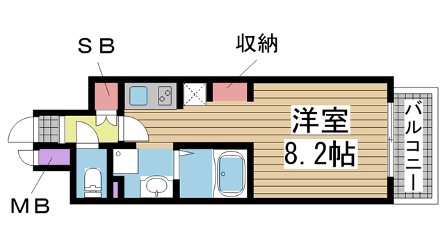 神戸市中央区古湊通の賃貸物件間取画像
