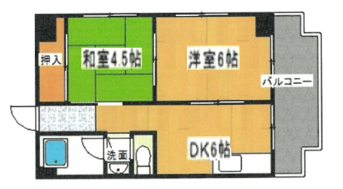 神戸市灘区高徳町の賃貸物件間取画像