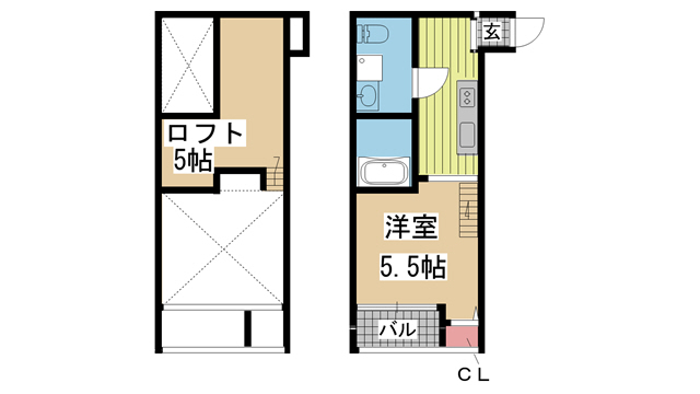 神戸市長田区前原町の賃貸物件間取画像