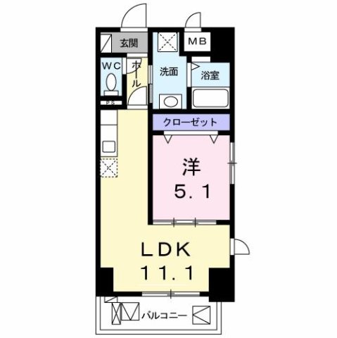 クラシェス新長田 302|神戸市長田区大橋町(JR山陽本線新長田駅)のマンション間取 クラシェス新長田 302|神戸市長田区大橋町(JR山陽本線新長田駅)のマンション間取