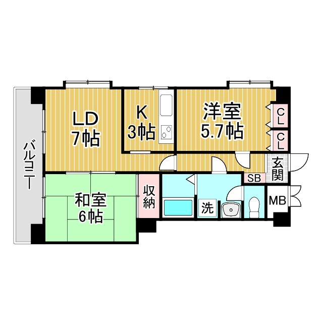 神戸市中央区山本通の賃貸物件間取画像