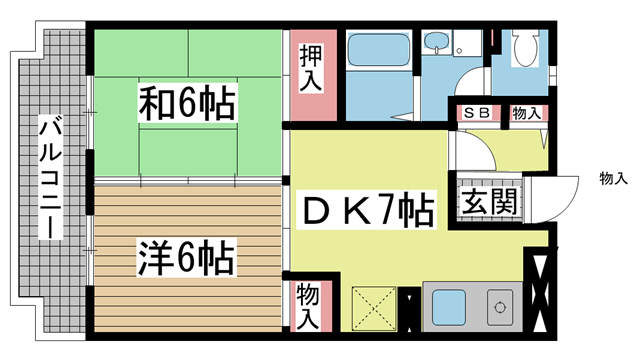 神戸市中央区東川崎町の賃貸物件間取画像