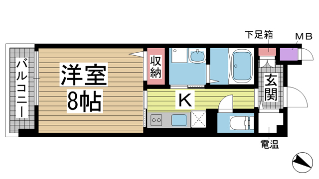 ヴィラ村雨 505|神戸市須磨区村雨町(JR山陽本線須磨海浜公園駅)のマンション間取 ヴィラ村雨 505|神戸市須磨区村雨町(JR山陽本線須磨海浜公園駅)のマンション間取