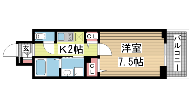 プラチナコート 402|神戸市中央区御幸通(JR東海道本線(近畿)三ノ宮駅)のマンション間取 プラチナコート 402|神戸市中央区御幸通(JR東海道本線(近畿)三ノ宮駅)のマンション間取