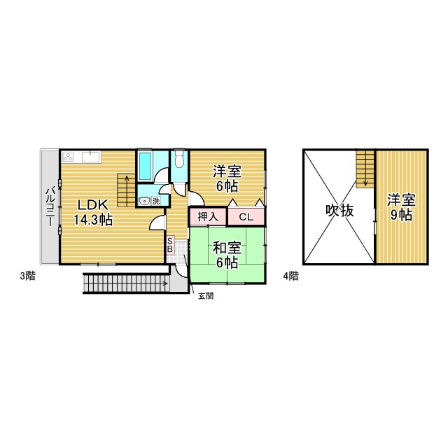 神戸市灘区篠原本町の賃貸物件間取画像