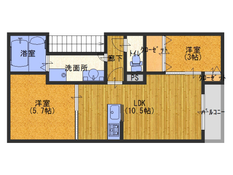 神戸市東灘区御影山手の賃貸物件間取画像