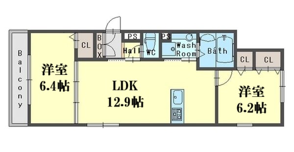 神戸市中央区中山手通の賃貸物件間取画像
