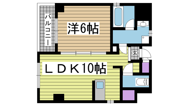 神戸市中央区御幸通の賃貸物件間取画像
