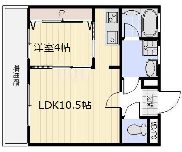 神戸市中央区上筒井通の賃貸物件間取画像